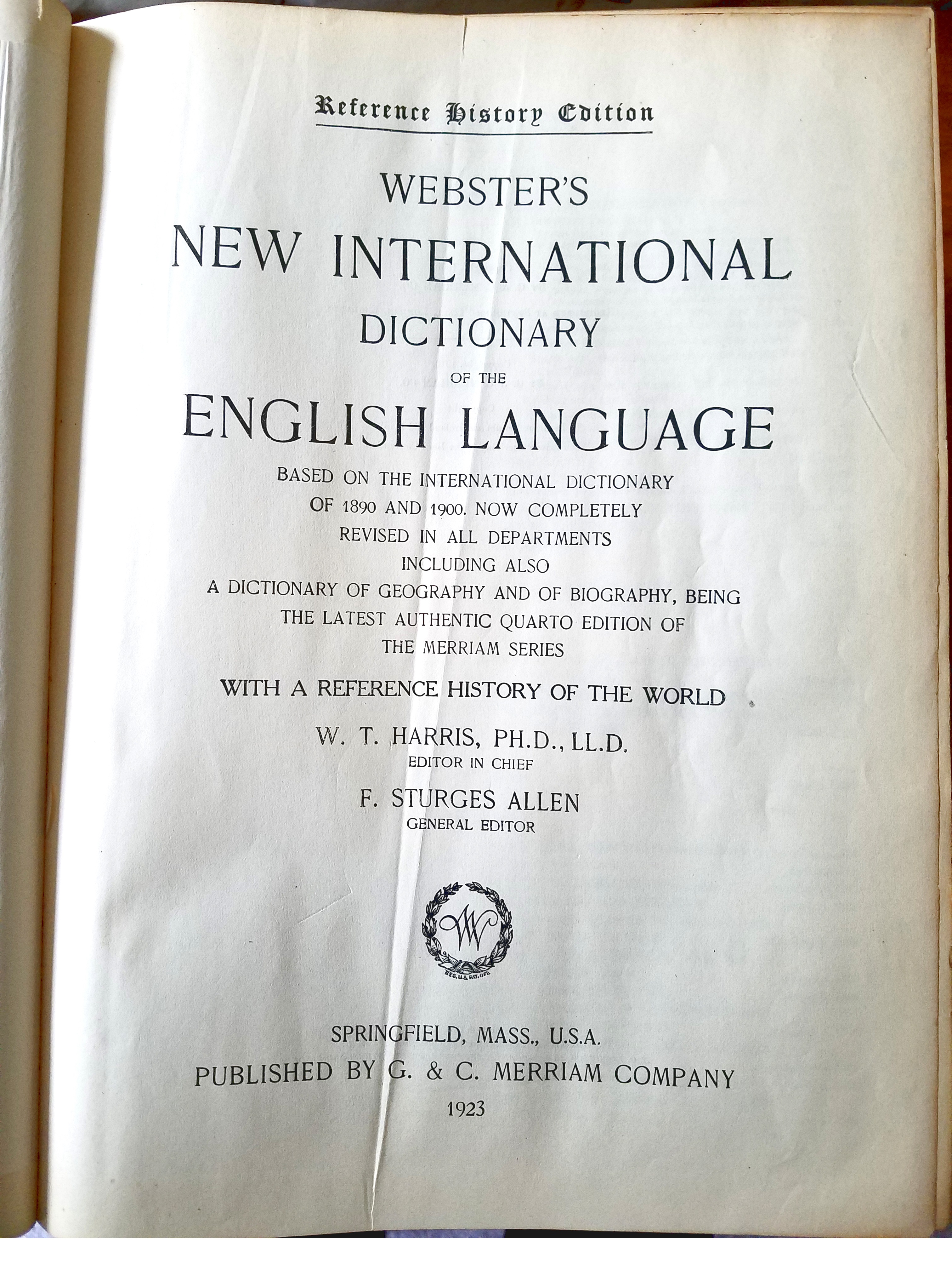 Gentleman Vocabulary 1923 Dictionary Cover Page